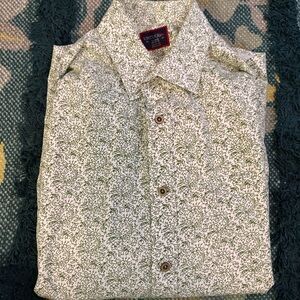 Untuckit Green and White Floral Button Down Shirt (Size: L)
